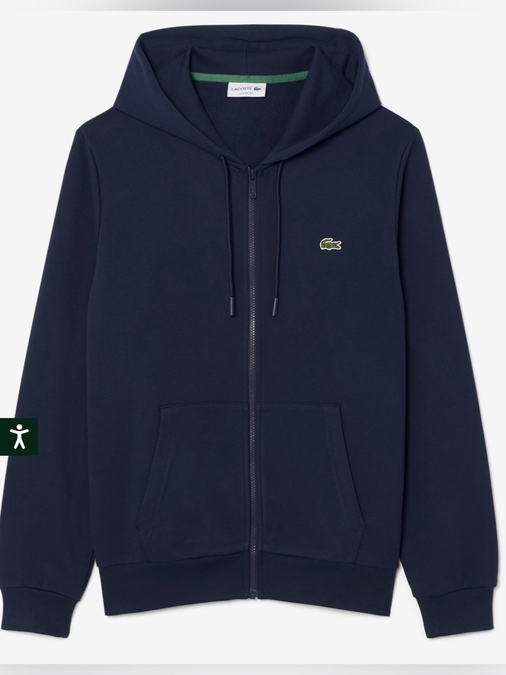 Never Worn Lacoste Classic Fit Zip-Up Fleece Hoodie